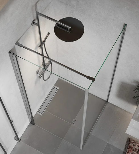 Macro Duschdörr Spirit Swing Nisch 70x74 - Ice med knopp Vit 70x74