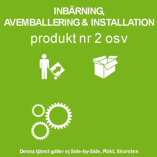 Inbärning Avemballering Installation, produkt 2 osv..