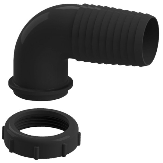 Nouva Rade 90 grader 12mm Slangkoppling m.Ring 1 1/2''