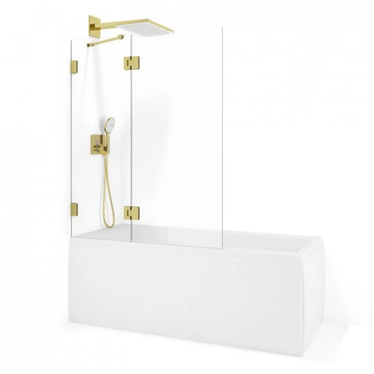 Grace Badkarsvägg Hörn 83x83 Klarglas - Guld