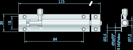 Skjutregel fkr. mässing, 100+13 mm