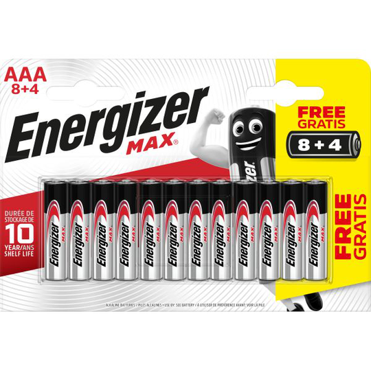 Energizer MAX Batteri AAA, 1,5 V, 12-pack 12-pack