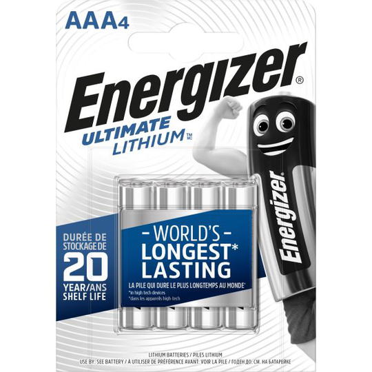 Energizer Ultimate Lithium Litiumbatteri AAA, 1,5 V, 4-pack AAA