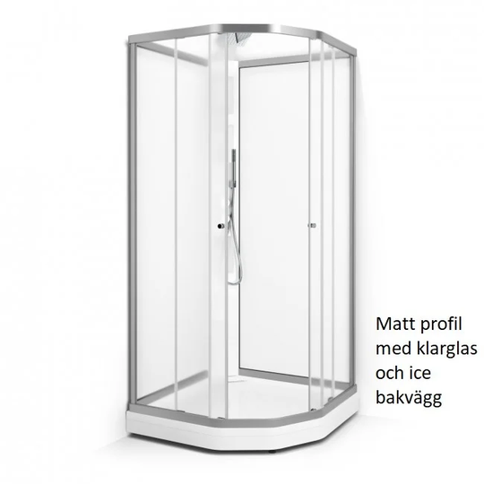 Macro Duschkabin Flow Semi Lux - Klarglas Matt 81 x 91 höger