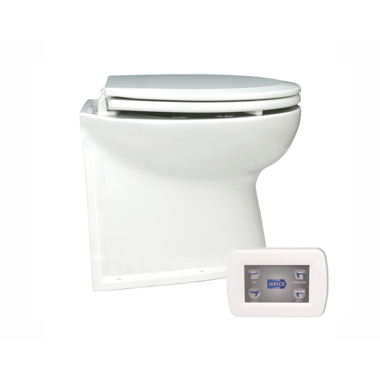 Jabsco el-toalett deluxe flush 14'', rak, solenoid 12v
