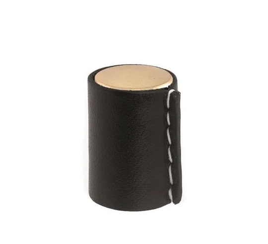 Linfalk Knopp mattborstad mässing / Svart läder 0132-17-0225L