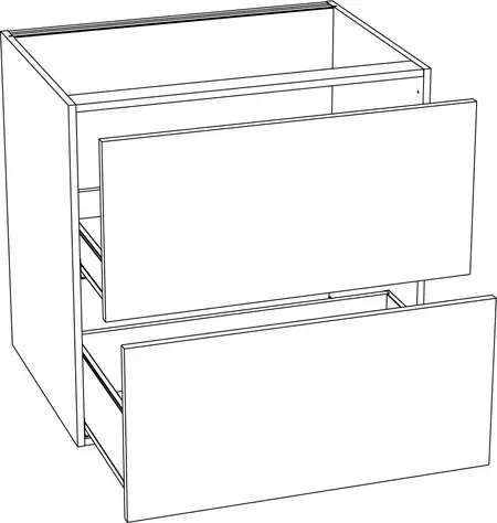 Ballingslöv Bänkskåp EH8RLBSH hällskåp fläkt med 2 lådor - Vit Harmoni Nej