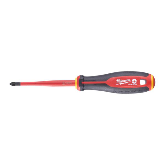 Milwaukee Tri-Lobe VDE Skruvmejsel 3-sidigt antirullhandtag PZ/ SL2 x 100 mm