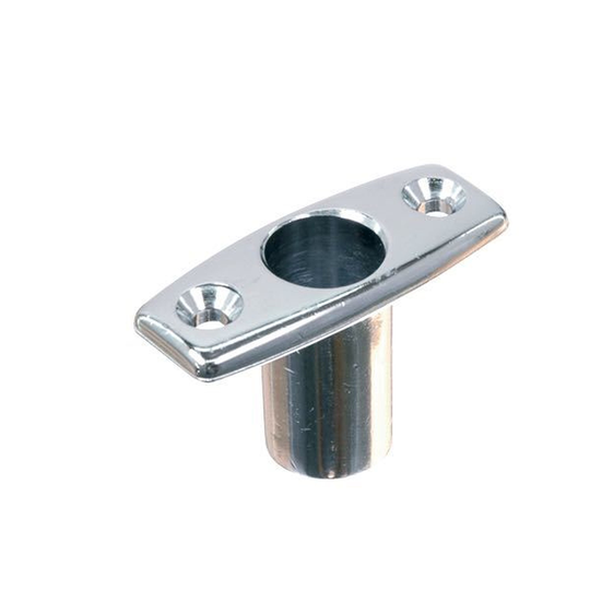 Kapellbeslag 61x25mm Ø18,5mm Försänkt till Y-fäste Förkromad Mässing
