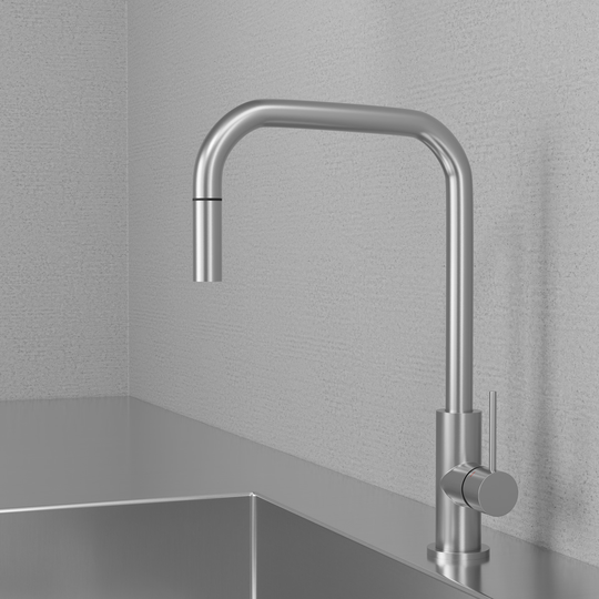 Köksblandare Primy Steel Accent Square med Utdragbar Pip