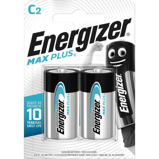 Energizer Max Plus Batteri alkaliskt, C, 1,5 V, 2-pack