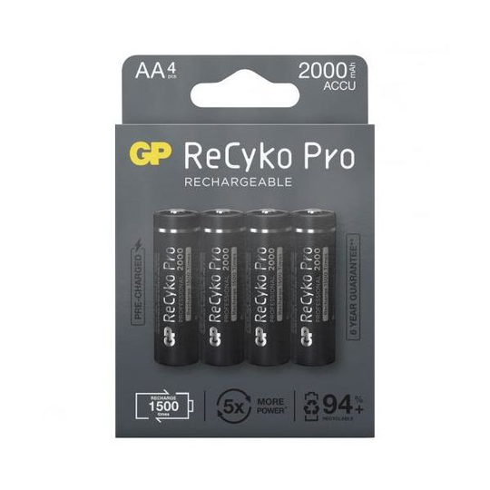 GP Batteries ReCyko Pro AA 2100 Batteri laddningsbart, AA, 4-pack