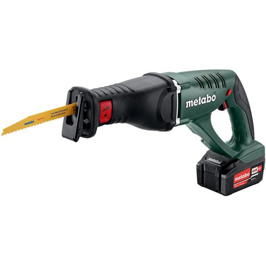 Metabo ASE 18 LTX Tigersåg med 2 st 4,0 Ah batterier och laddare
