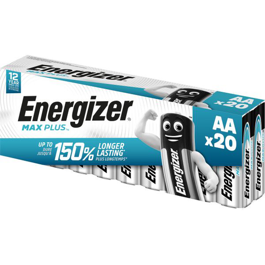 Energizer Max Plus Batteri alkaliskt, AA, 1,5 V, 20-pack
