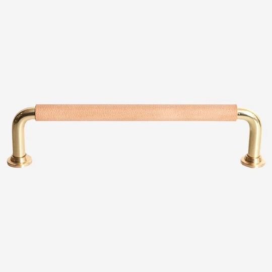 Ballingslöv Handtag Bad HG465B Mässing Med Naturläder