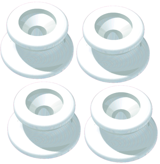Kapellfäste vit ink skruv pp, 4-pack