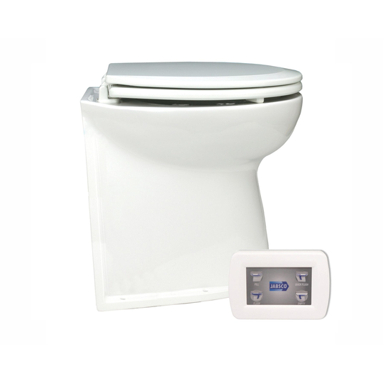 Jabsco el-toalett deluxe flush 17'', rak, solenoid 12v
